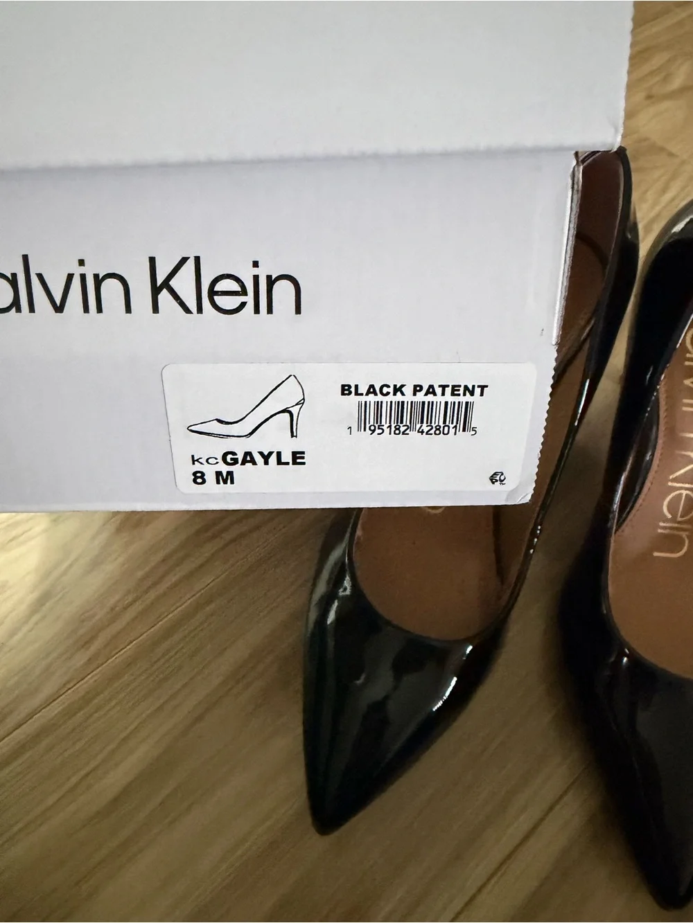 Calvin Klein Gayle Black Patent Pointed-Toe Pumps 8